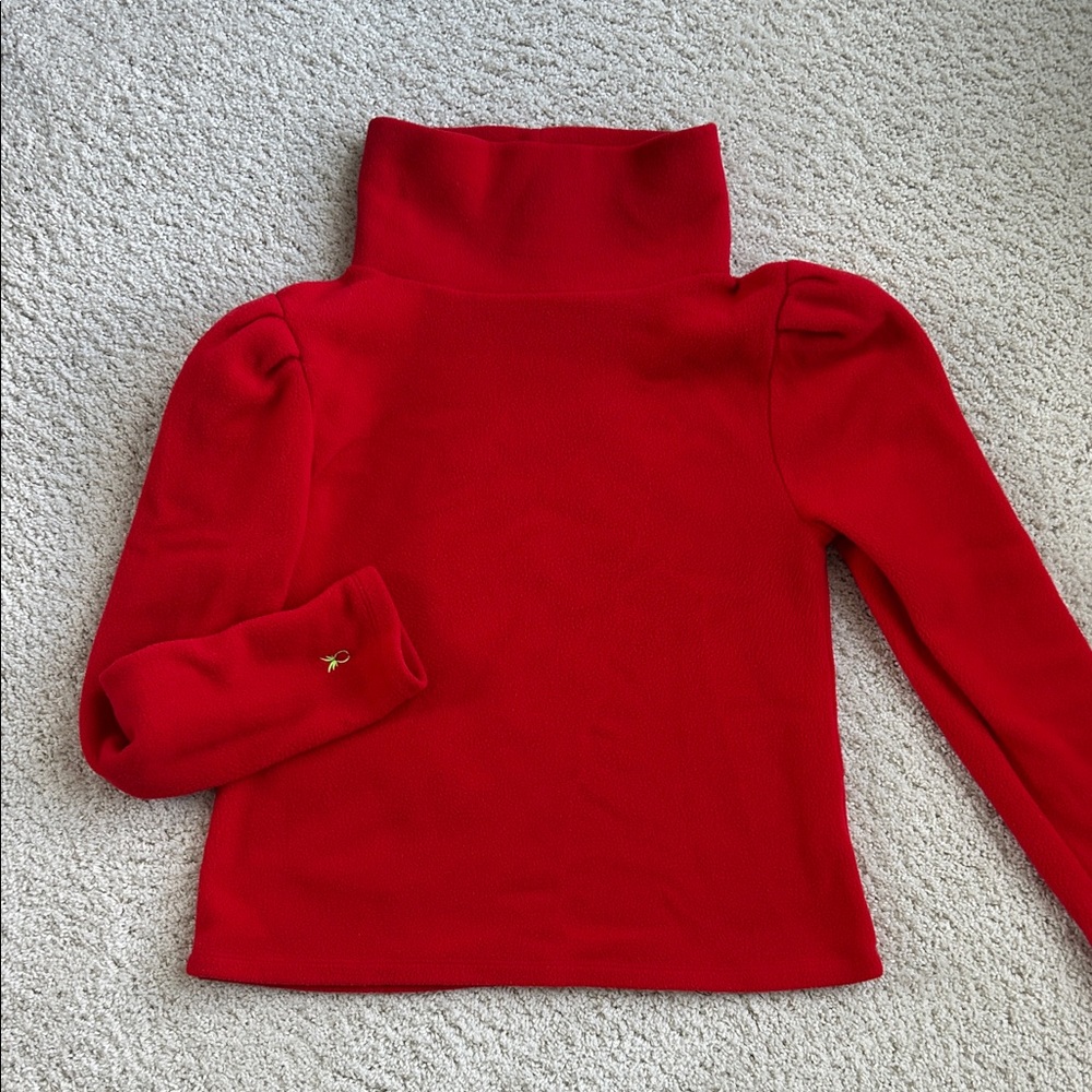 Dudley Stephens Palmer puff sleeve fleece turtleneck